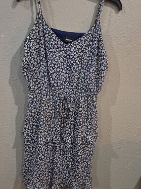 by & by Navy Floral Spaghetti-Strap Dress